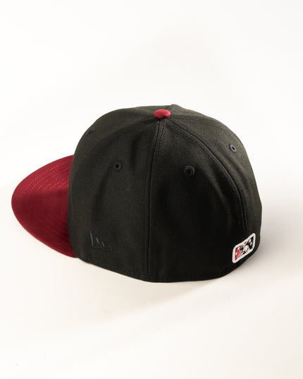 Edmonton Trappers Cardinal Black 59Fifty Fitted Hat milb