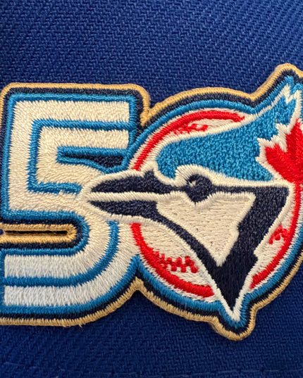 TORONTO BLUE JAYS AUTHENTIC COLLECTION 50TH ANNIVERSARY ROYAL 59FIFTY FITTED HAT
