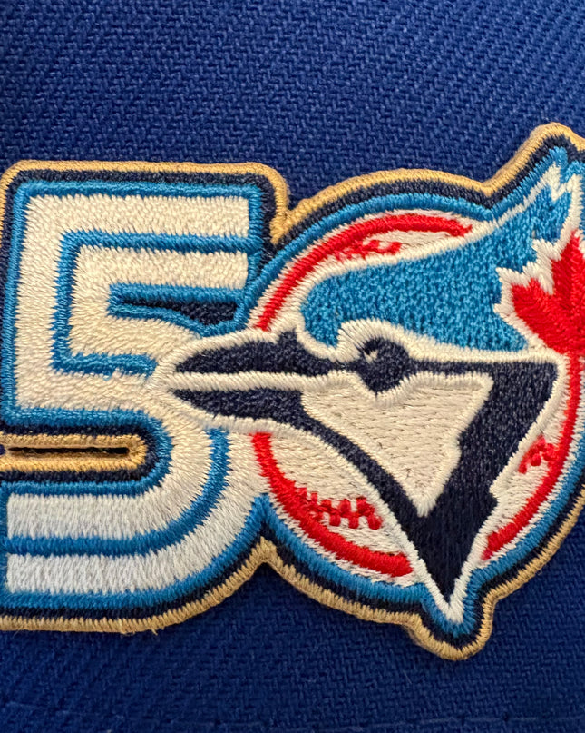 TORONTO BLUE JAYS AUTHENTIC COLLECTION 50TH ANNIVERSARY ROYAL 59FIFTY FITTED HAT