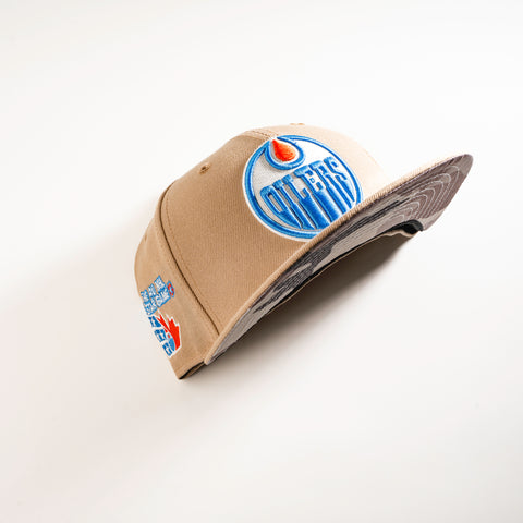 EDMONTON OILERS CAMEL CAMO 59FIFTY FITTED HAT