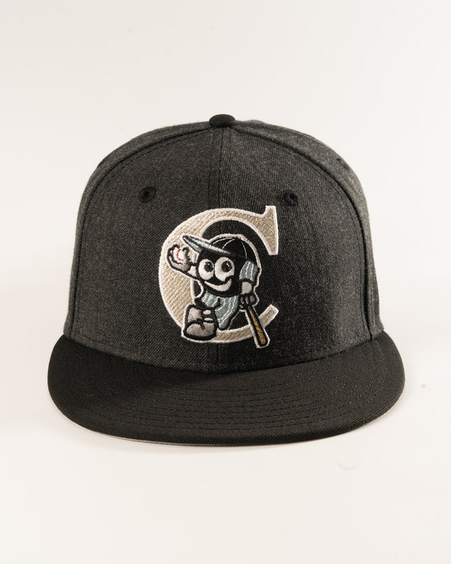 New Era 59Fifty Fitted Hat Potomac Cannons MILB Heather Black MILB