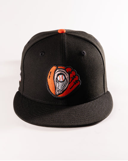 New Era Chesapeake Baysox Oyster Catchers 59Fifty Fitted Hat Black MILB