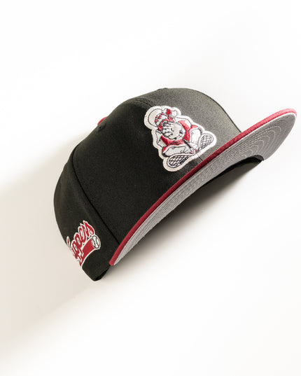 Edmonton Trappers Cardinal Black 59Fifty Fitted Hat milb