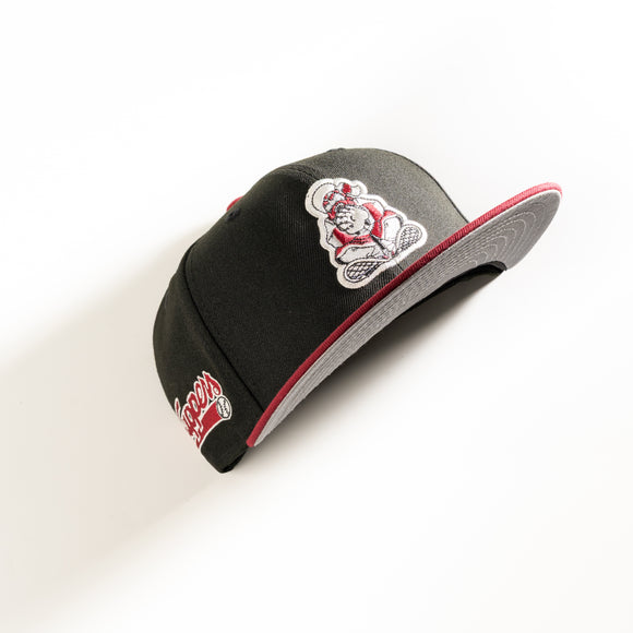 Edmonton Trappers Cardinal Black 59Fifty Fitted Hat milb