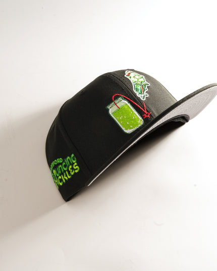 New Era Hartford Yard Goats Pickles Theme Night 59Fifty Fitted Hat Black MILB