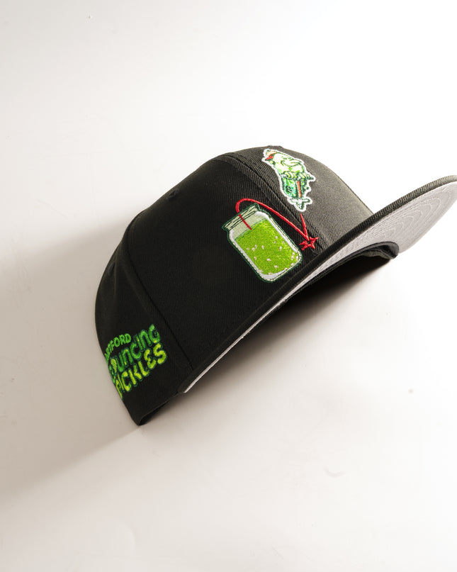 New Era Hartford Yard Goats Pickles Theme Night 59Fifty Fitted Hat Black MILB