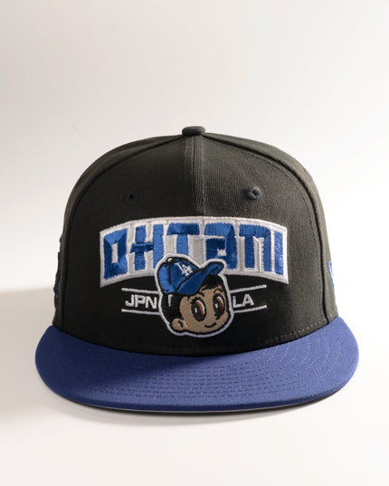 New Era Los Angeles Dodgers Shohei Ohtani Jpn To La v1 59Fifty Fitted Hat Black Blue MLB