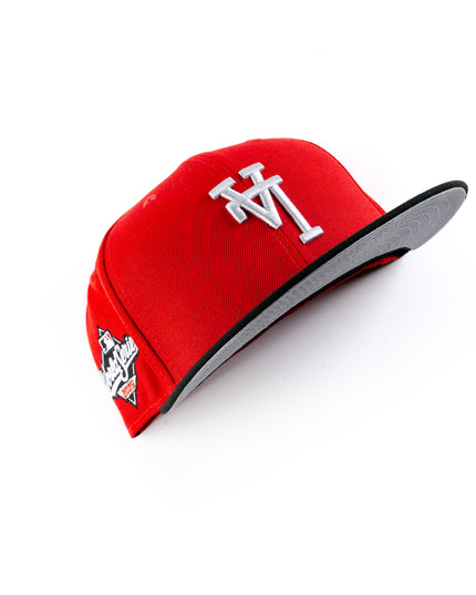 New Era Los Angeles Dodgers Upside Down 2025 World Series Scarlet 59Fifty Fitted Hat