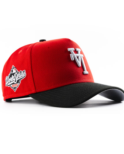 New Era Los Angeles Dodgers Upside Down 2025 World Series Scarlet 9Forty A-Frame Snapback Hat