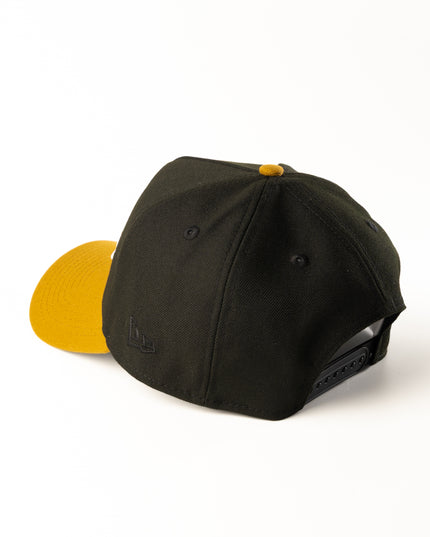 New Era Los Angeles Kings Script 9Forty A-Frame Snapback hat Black Gold NHL
