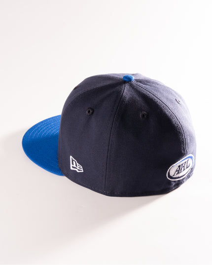 New Era Manitoba Moose Double Blue 59Fifty Fitted Hat Navy Blue AHL
