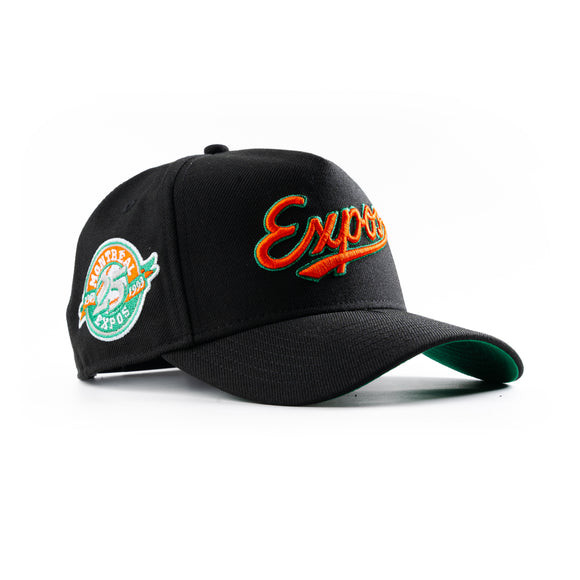 New Era Montreal Expos Black Mandarin 9Forty A-Frame Snapback Hat
