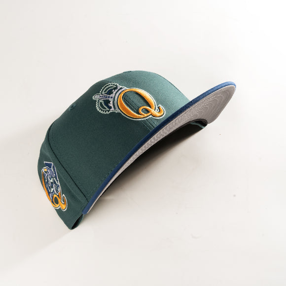 New Era Queens Kings 59Fifty Fitted Hat Green Blue MILB