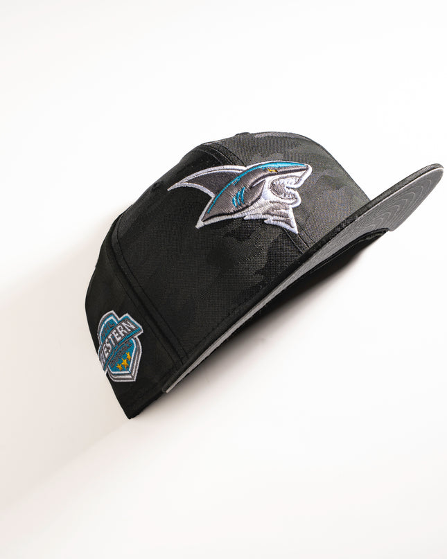 New Era San Jose Sharks Western Conference 59Fifty Fitted Hat Black Camo NHL