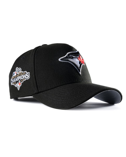 New Era Toronto Blue Jays 2025 American League Champions Jet Black 9Forty A-Frame Snapback Hat