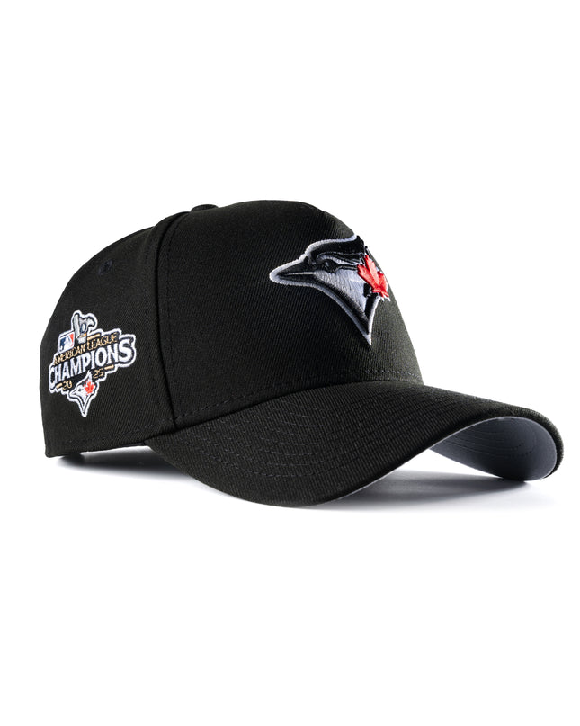 New Era Toronto Blue Jays 2025 American League Champions Jet Black 9Forty A-Frame Snapback Hat