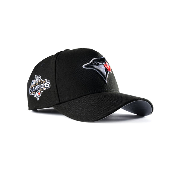 New Era Toronto Blue Jays 2025 American League Champions Jet Black 9Forty A-Frame Snapback Hat
