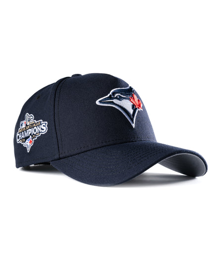 New Era Toronto Blue Jays 2025 American League Champions Navy 9Forty A-Frame Snapback Hat