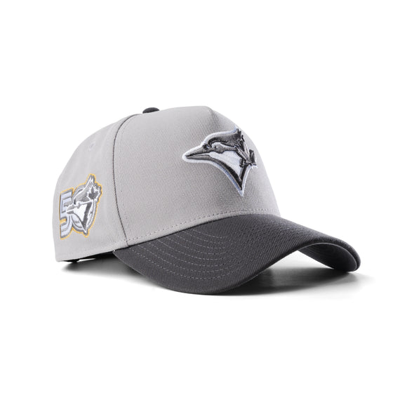 New Era Toronto Blue Jays 50th Anniversary Graphite Grey 9Forty A-Frame Snapback Hat