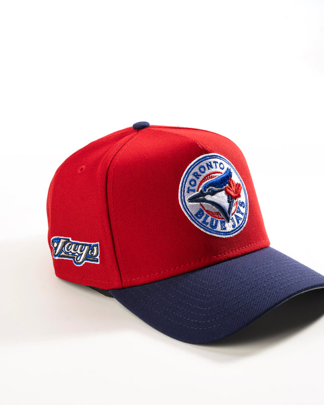 New Era Toronto Blue Jays Scarlet Navy 9Forty A-Frame Snapback Hat MLB