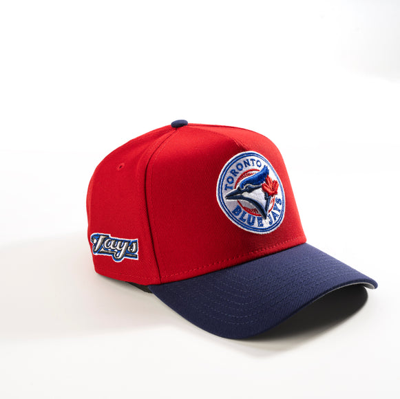 New Era Toronto Blue Jays Scarlet Navy 9Forty A-Frame Snapback Hat MLB