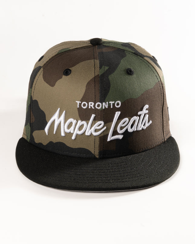 New Era Toronto Maple Leafs Camo Script 59Fifty Fitted Hat NHL