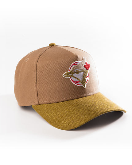 TORONTO BLUE JAYS KHAKI CHAIN STITCH 9FORTY A-FRAME SNAPBACK HAT