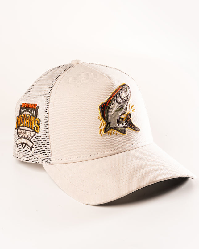 SPOKANE INDIANS STONE MESHBACK 9FOURTY A-FRAME SNAPBACK HAT