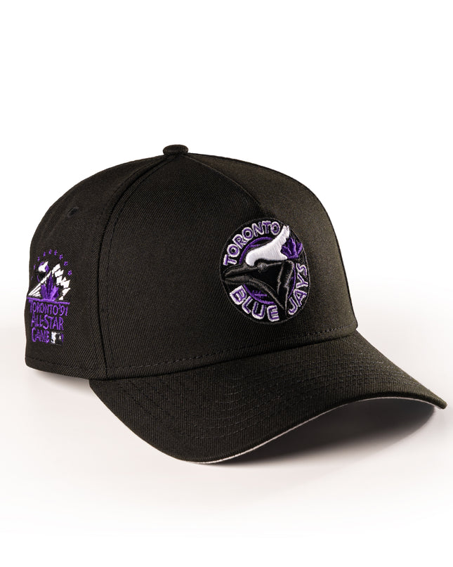 TORONTO BLUE JAYS JET BLACK 91 ALL STAR 9FORTY A-FRAME SNAPBACK HAT